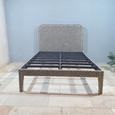 Bone Inlay Mehrab King Size Bed Floral Pattern and Geometric Pattern King Mattress 183x203Cm